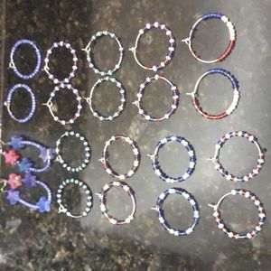 Earring Hoop's Sliver Small/Medium 10Ct. Blue. Blu Cherry Ice Collection